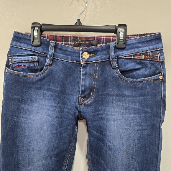 Vintage Mock Up Dark Denim Straight Leg Lined Jeans Size 30 - Picture 2 of 14